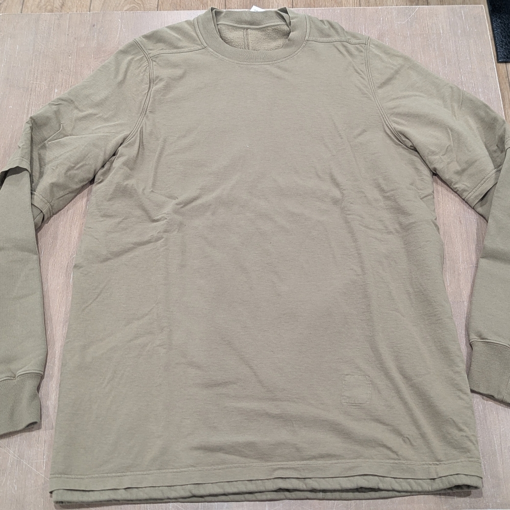 $670 Mens DRKSHDW RICK OWENS "Hustler" Cotton LS T-Shirt Pale Green Medium